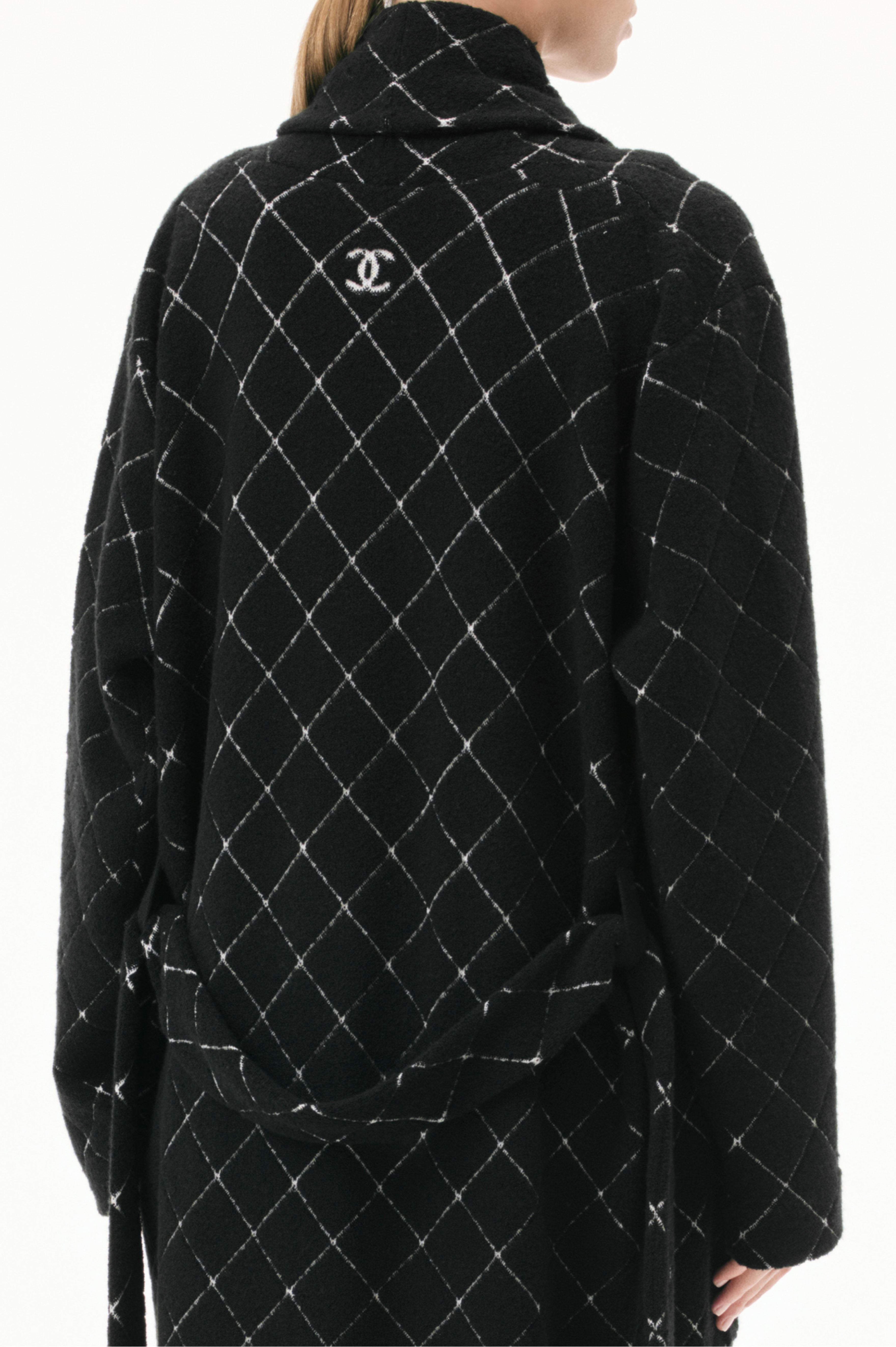 Bathrobe - Black & White - Cotton & Cashmere - Other view